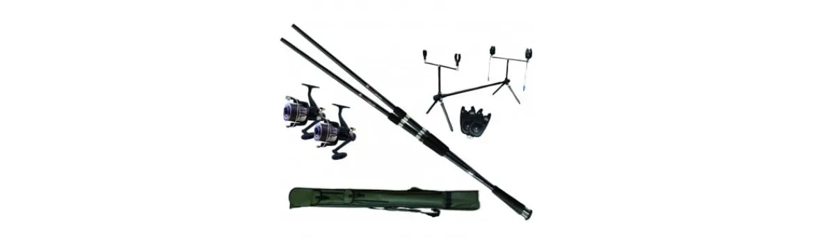 Kit Carpa: 2 cañas + 2 carretes + Trípode + 2 Avisadores + Funda-Alvarez Discount